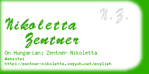 nikoletta zentner business card